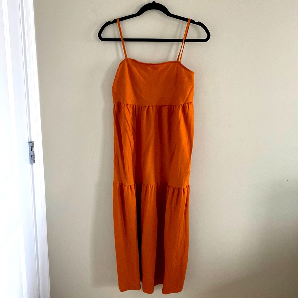 Zara burnt orange midi dress